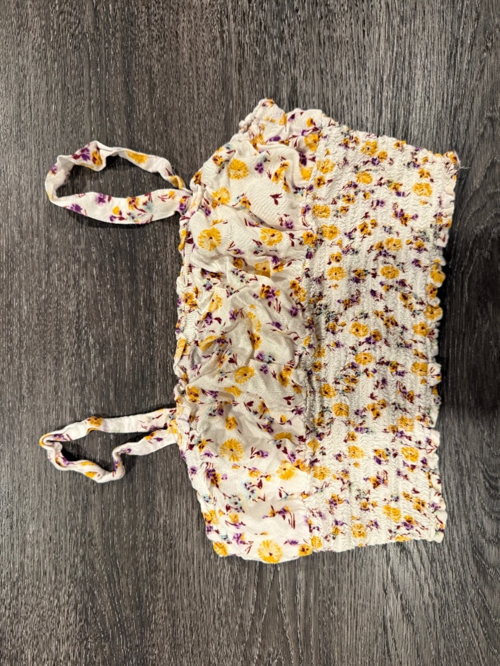 Jolie & Joy floral smocked crop tank top - Girls L (14)